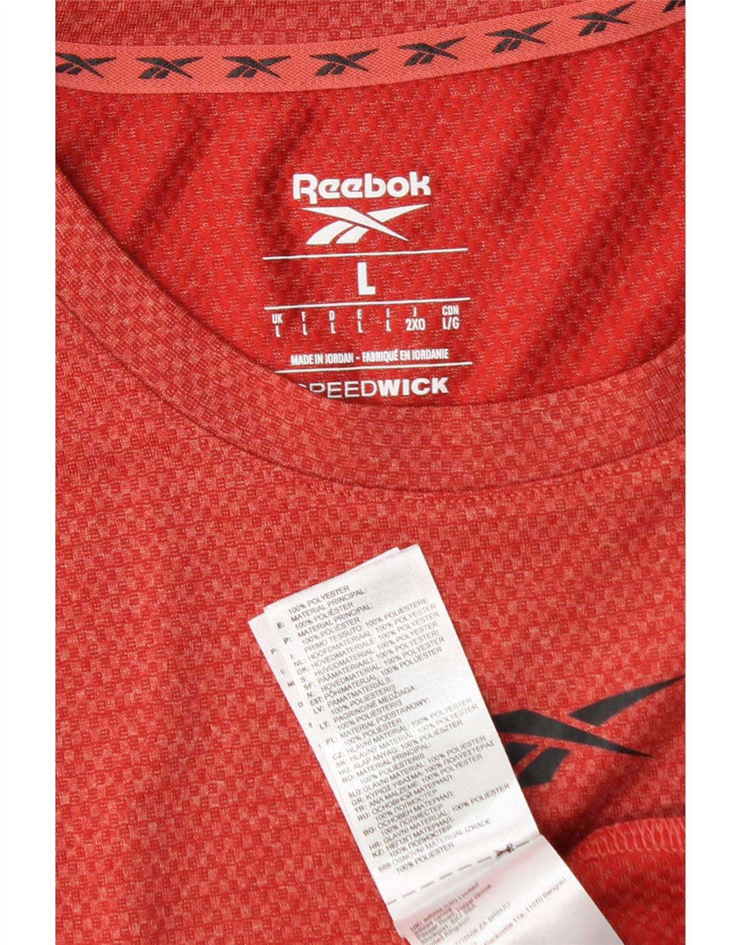 Reebok muška majica kratkih rukava veliki crveni poliester
