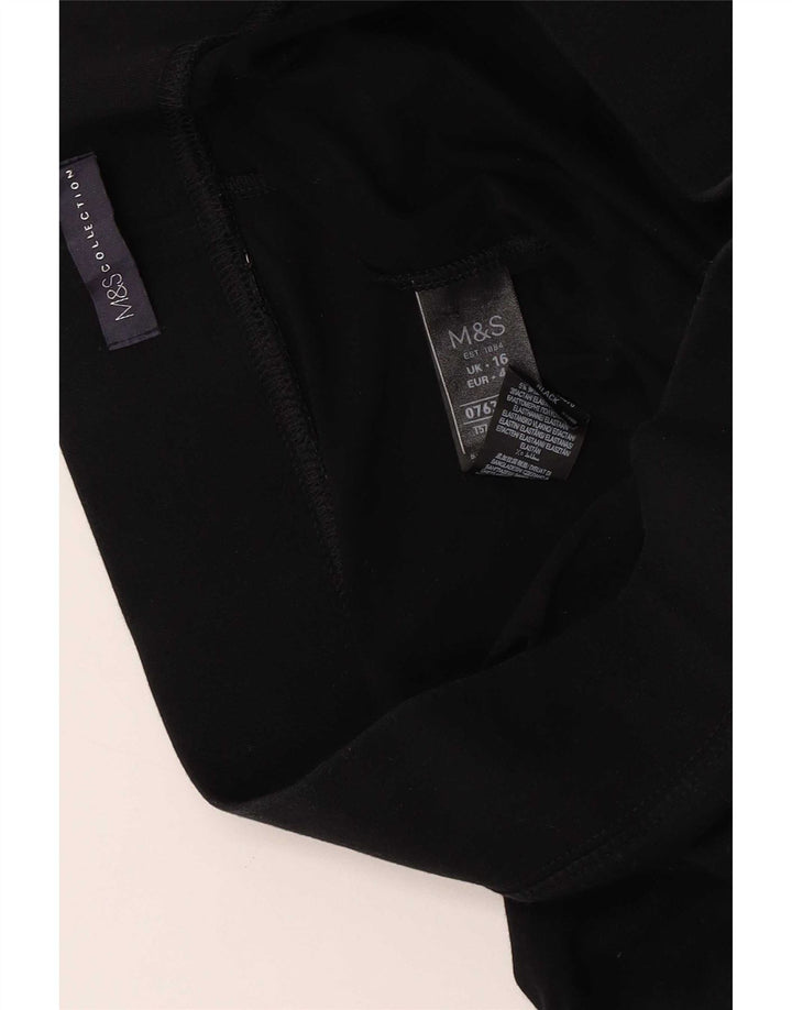 Marks & Spencer ženske kapri tajice UK 16 velike crne pamučne