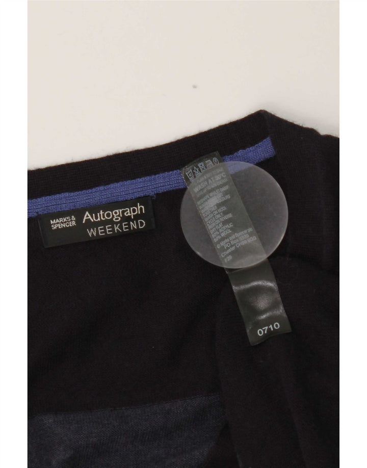 Marks & Spencer ženski kardigan pulover UK 14 Srednji tamnoplavi na pruge