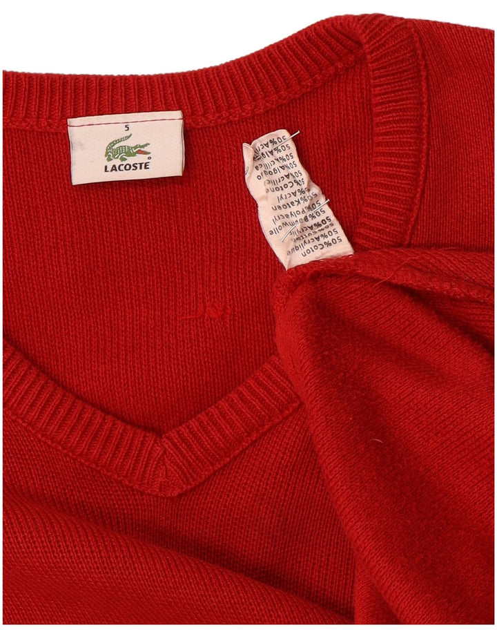 Lacoste muški džemper s V-izrezom, veliki crveni pamuk, veličina 5