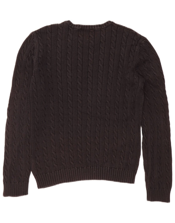 Ralph Lauren ženski džemper s okruglim izrezom UK 14 Srednje crni pamuk