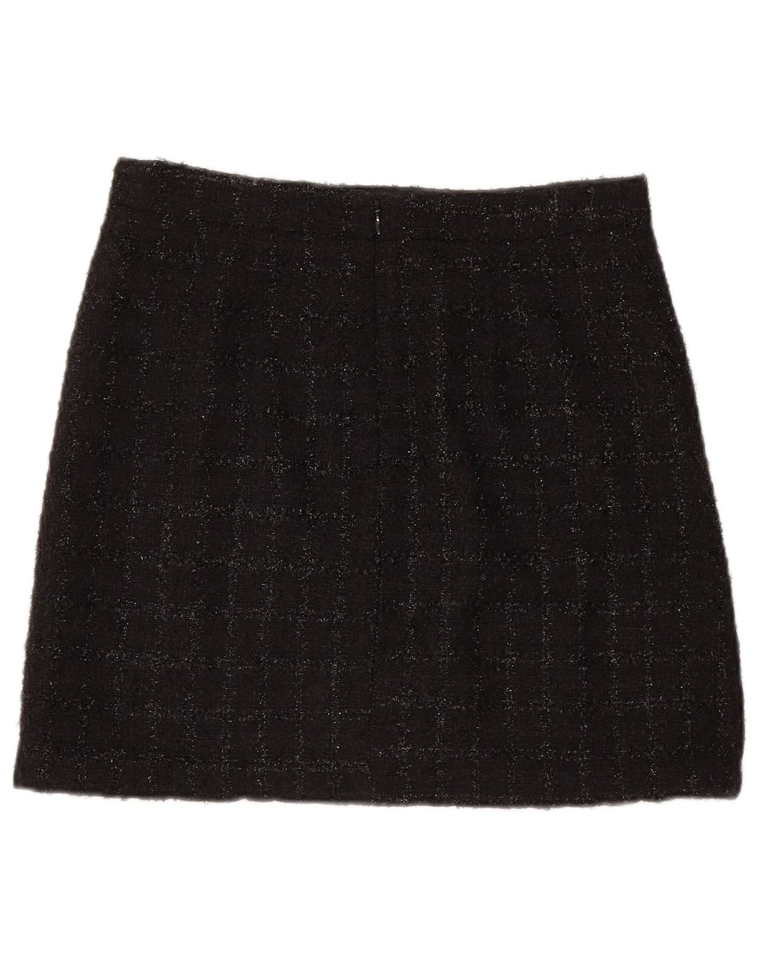Warehouse Ženska mini suknja UK 10 Mala W28 crni karirani poliester