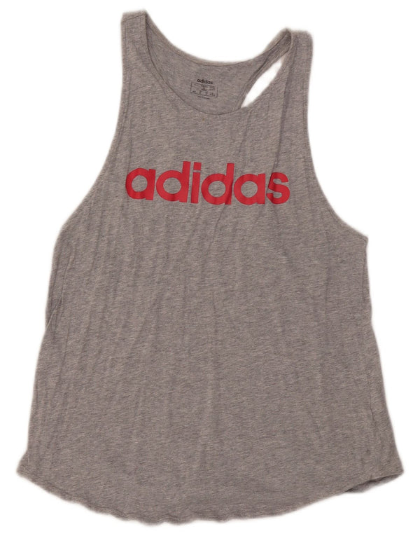 Adidas ženski grafički prsluk UK 12/14 srednje sivi pamuk