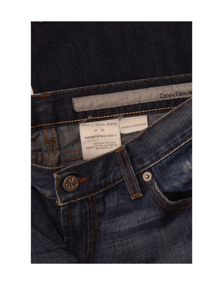 CALVIN KLEIN Ženske urezane traperice W32 L33 tamnoplavi pamuk