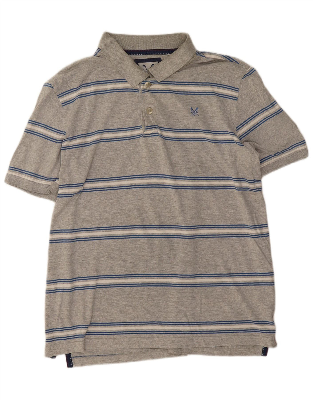 Crew Clothing Muška polo majica Srednje siva pamuk na pruge