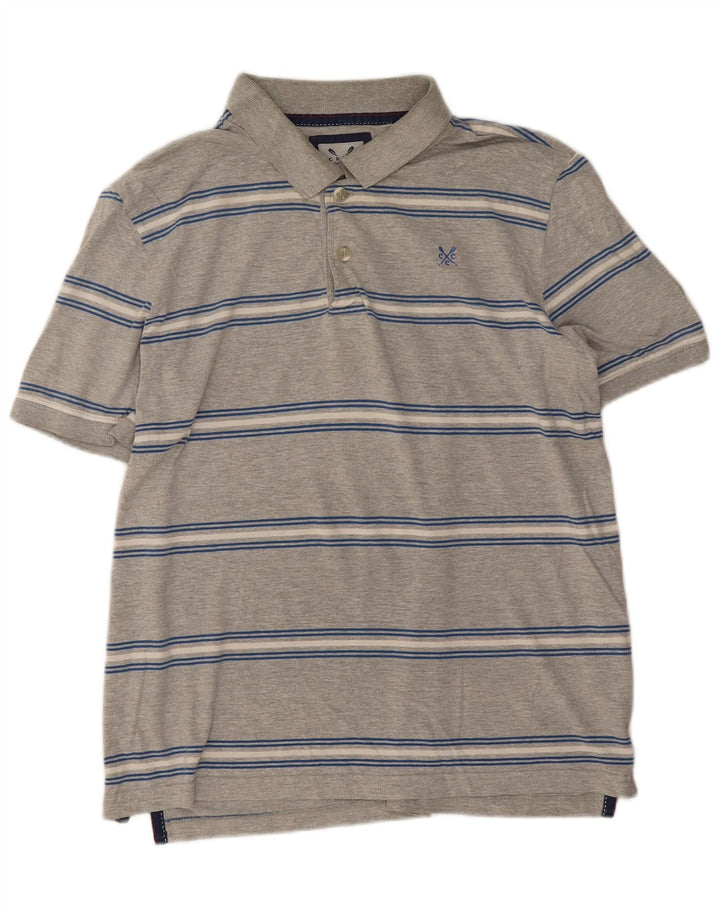 Crew Clothing Muška polo majica Srednje siva pamuk na pruge