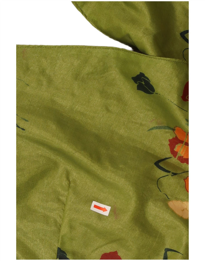 VINTAGE Ženska košulja kratkih rukava UK 16 Veliki zeleni cvjetni