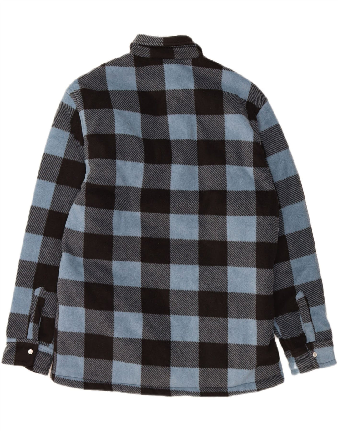 VINTAGE Mens Fleece Lumberjack Shirt Large Blue Check Polyester Vintage Vintage and Second-Hand Vintage from Messina Hembry 