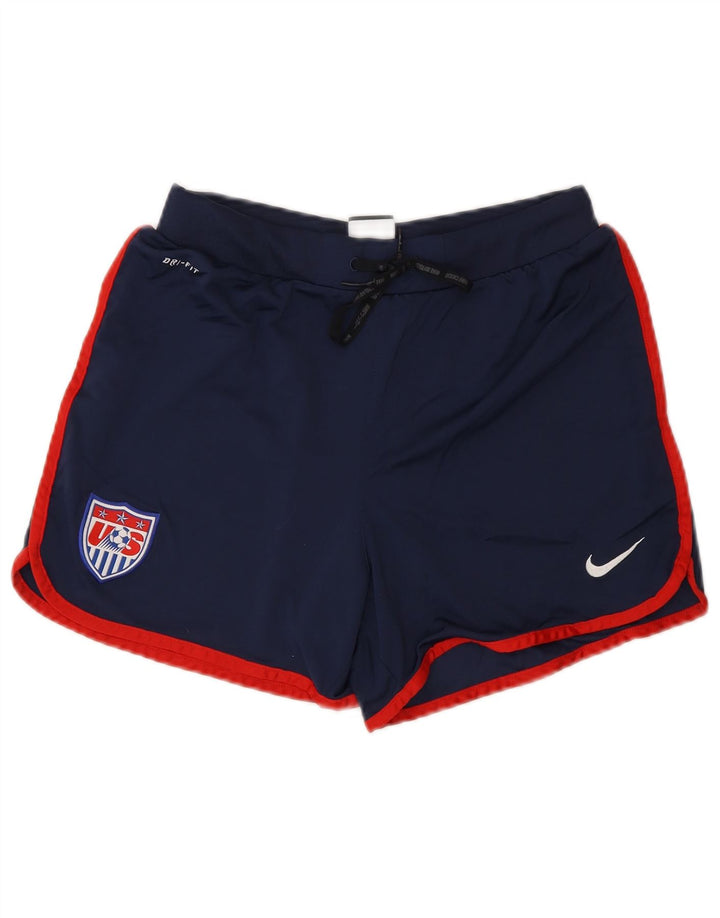 Nike Ženske Dri Fit Sportske Kratke Hlače UK 8 Mali tamnoplavi poliester