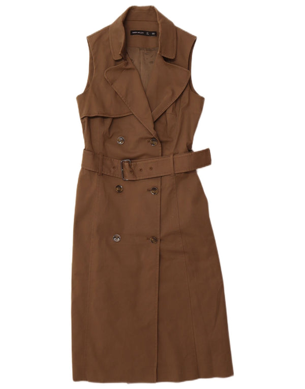 Ženska košulja bez rukava s dvostrukim kopčanjem Karen Millen UK 8 Mala kaki boja