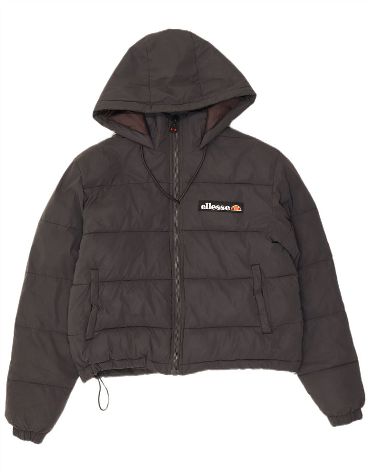 Ellesse ženska podstavljena jakna s kapuljačom UK 14 Srednji crni najlon