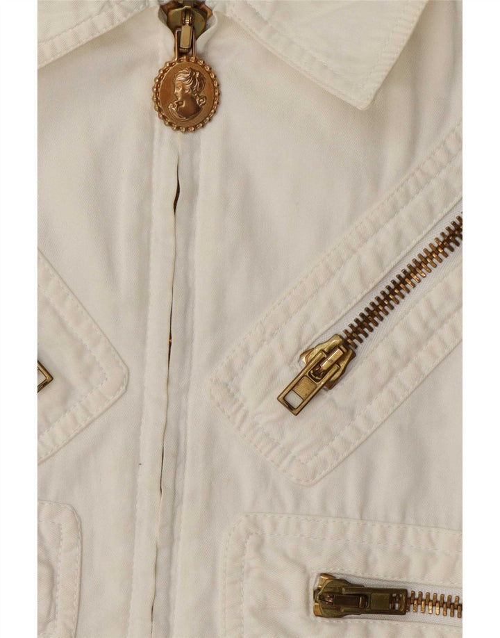 Moschino ženska bomber jakna UK 12 Srednje sivobijeli pamuk