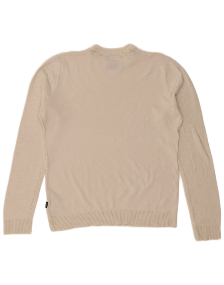 JACK & JONES Muški džemper s okruglim izrezom, srednje bijele boje, pamuk