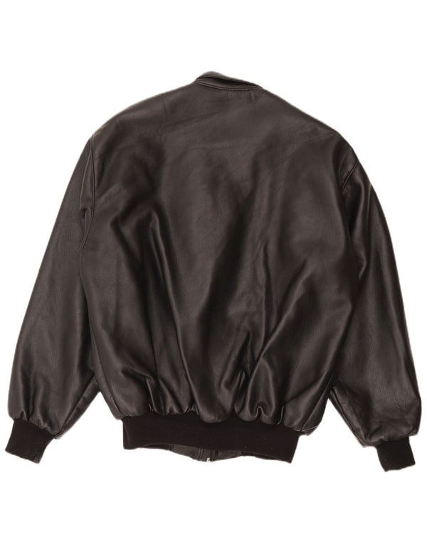 Pervin Mens Leather Jacket UK 42 XL Black