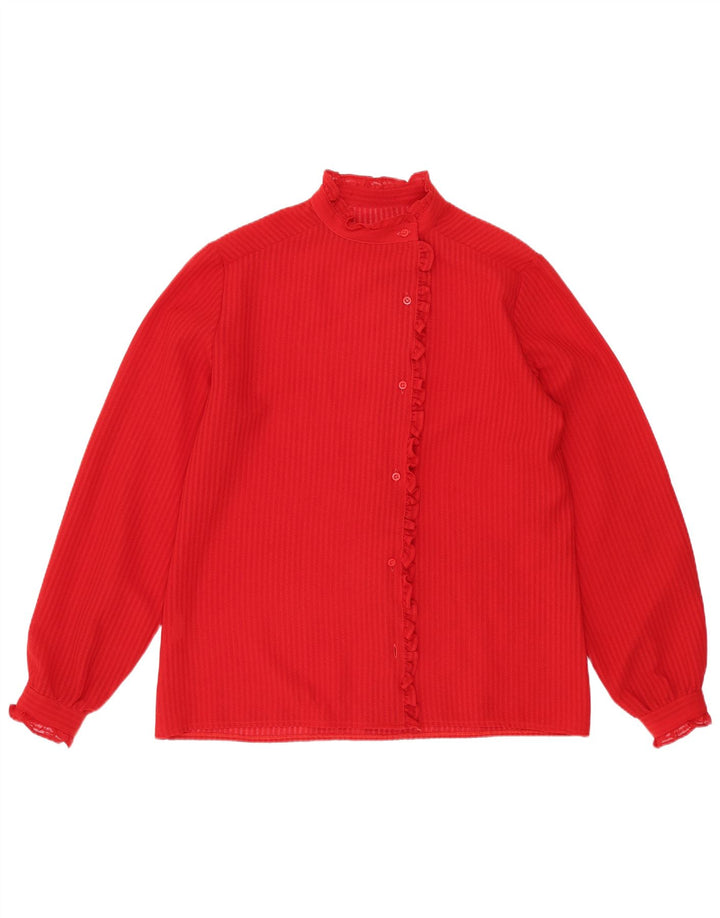 Vintage ženska košulja bluza UK 14 srednje crvene pruge