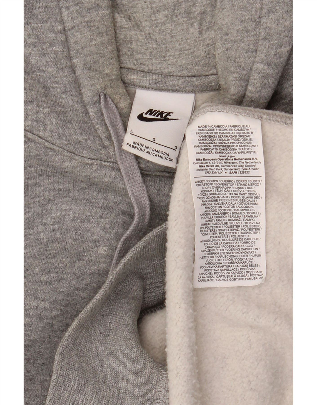 NIKE Muška majica s kapuljačom, veliki sivi pamuk