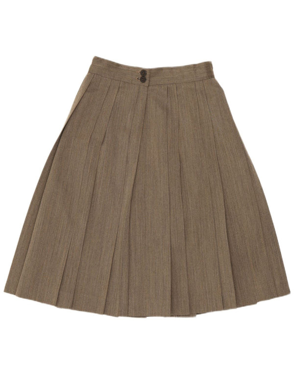 VINTAGE ženska plisirana suknja A-kroja visokog struka W24 XS siva