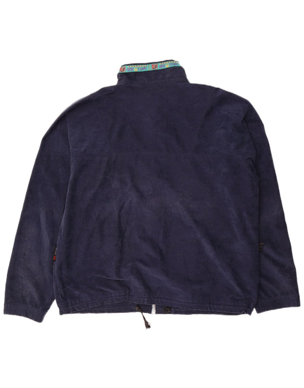 GREAT ESCAPES Mens Fleece Jacket UK 42 XL Navy Blue Polyester