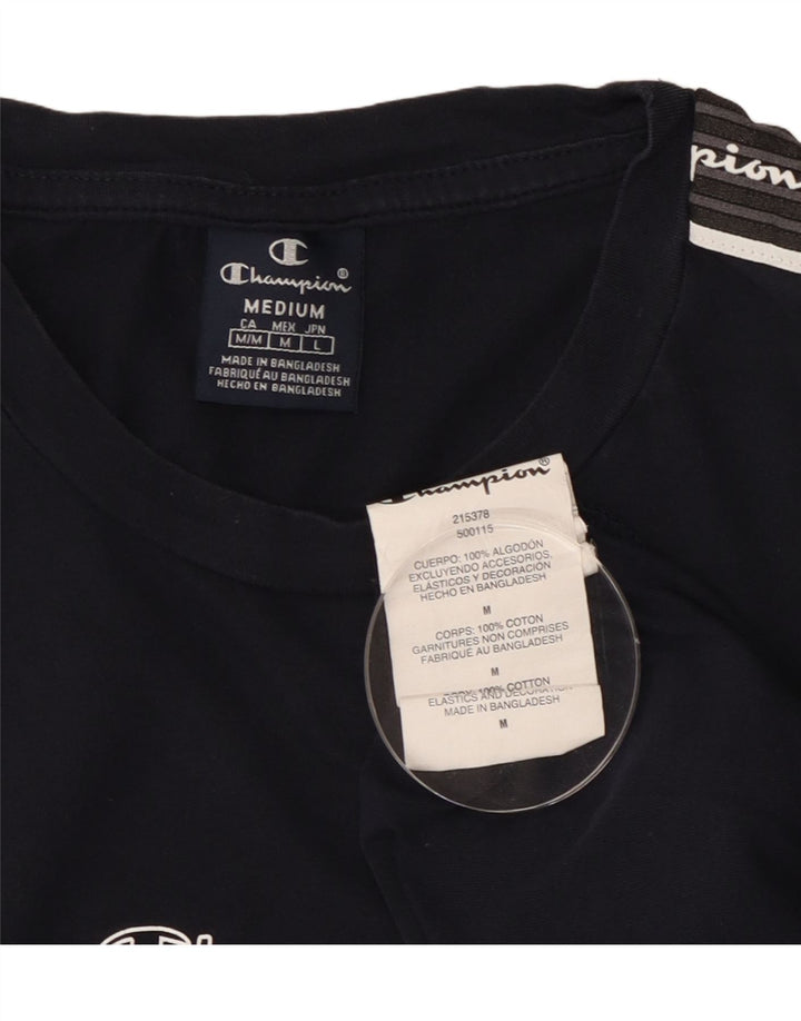 Gornji dio muške majice s grafičkim motivima Champion Srednje tamnoplavi pamuk