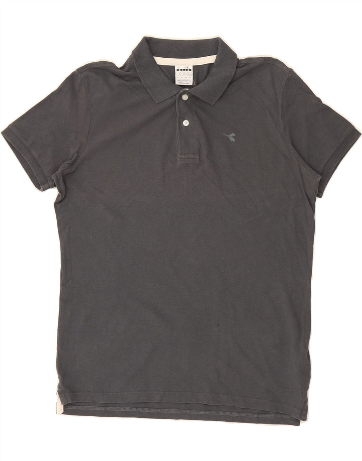 DIADORA Mens Polo Shirt Large Grey Cotton Vintage Diadora and Second-Hand Diadora from Messina Hembry 
