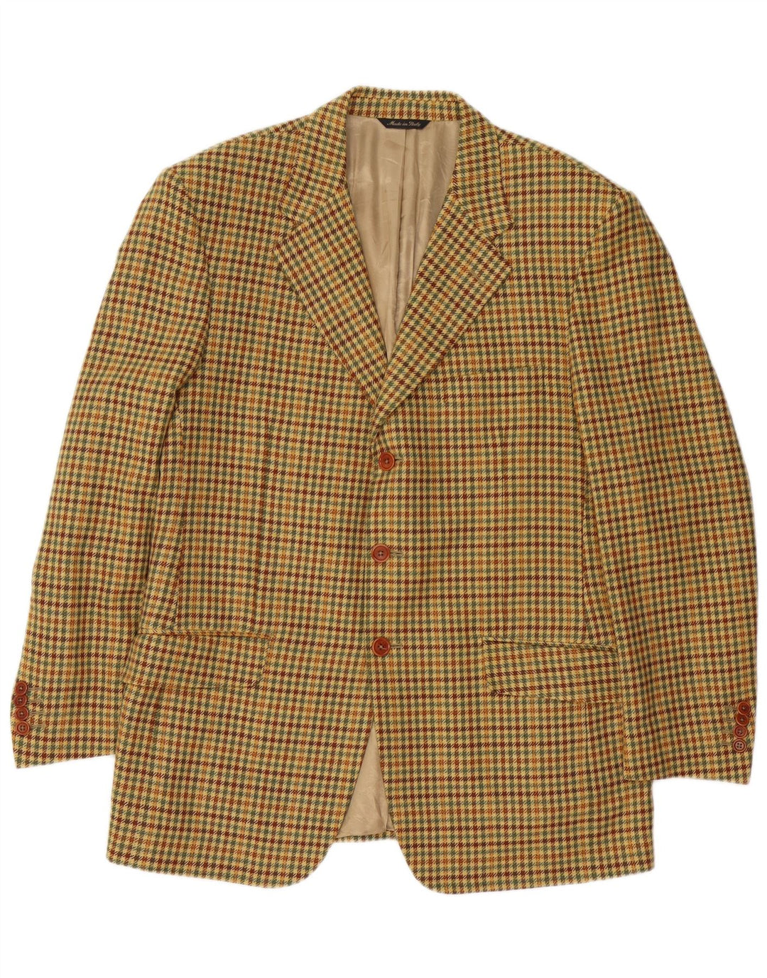 Ermenegildo Zegna Muška jakna sa 3 gumba IT 52 Large Beige Houndstooth