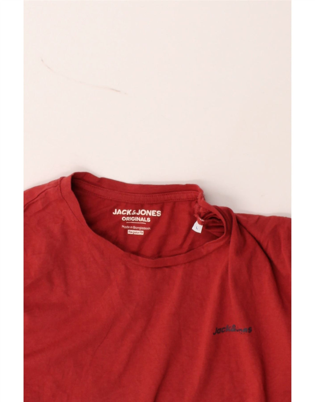 JACK & JONES Mens Regular Fit T-Shirt Top Large Red Cotton Vintage Jack & Jones and Second-Hand Jack & Jones from Messina Hembry 
