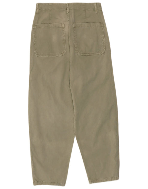 Zara Womens High Waist Loose Fit Cargo Trousers EU 34 XS W24 L24 Khaki