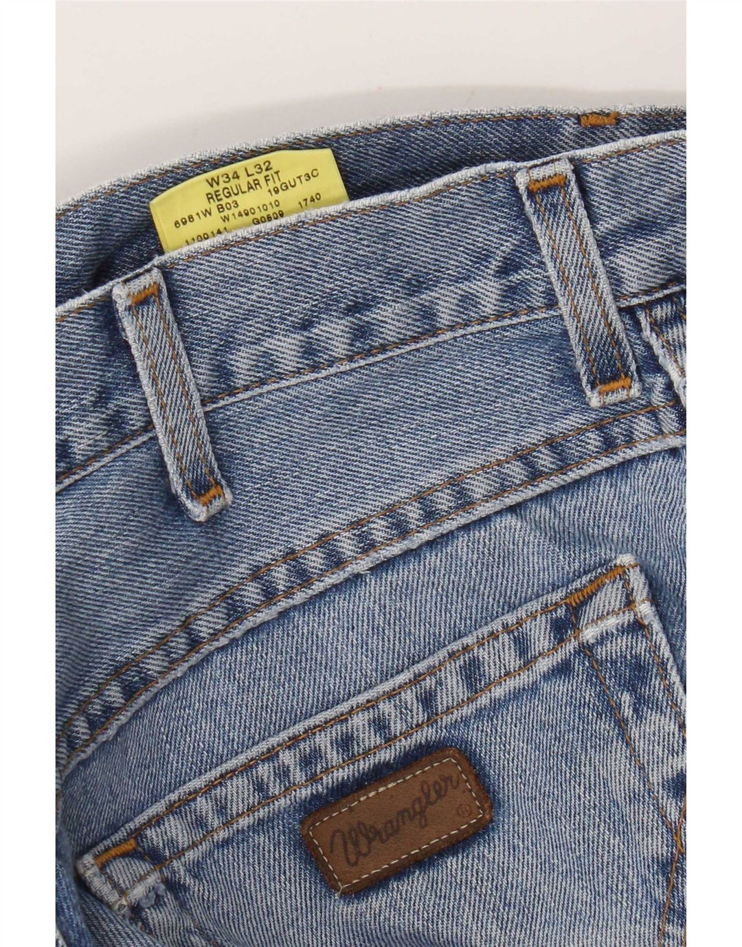 Wrangler muške ravne traperice regularnog kroja W34 L32 plavi pamuk