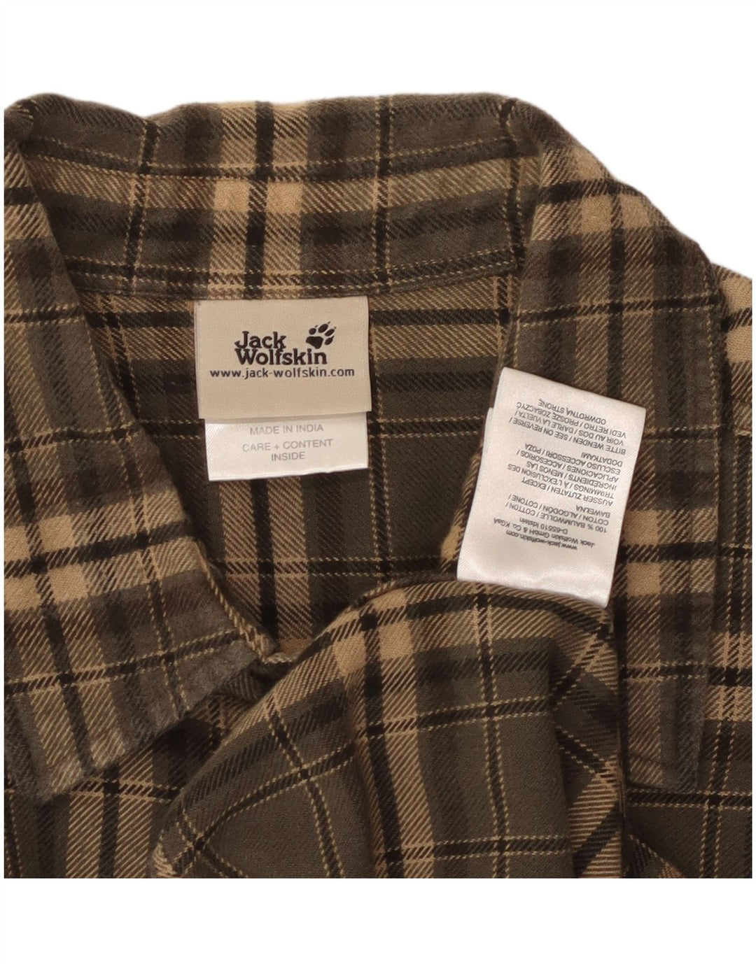 Jack Wolfskin muška flanelska košulja XL, zeleni karirani pamuk