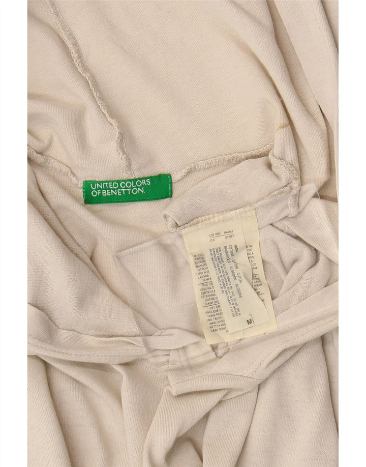 Benetton muška majica kratkih rukava s kapuljačom srednje bijele boje od pamuka