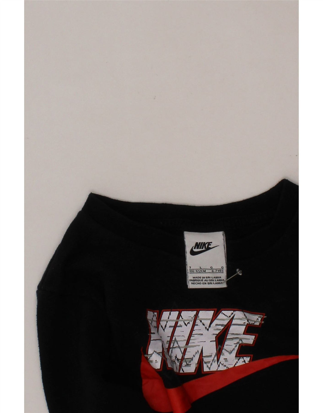 NIKE Boys Graphic Sweatshirt Džemper 6-7 Years Large Black
