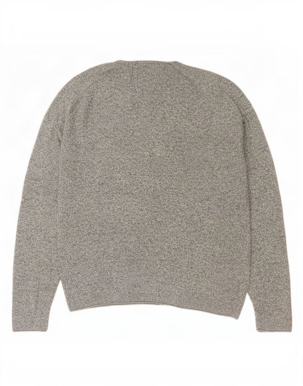 Zara Mens Crew Neck Jumper Sweater Large Grey Flecked