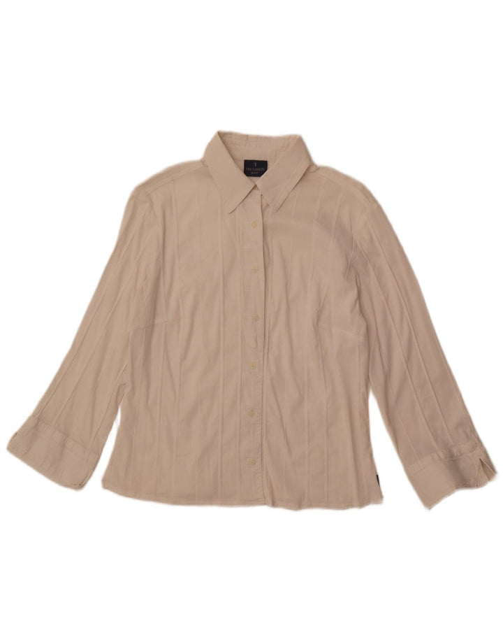 TRUSSARDI JEANS Ženska košulja bluza UK 14 Velike bijele pruge