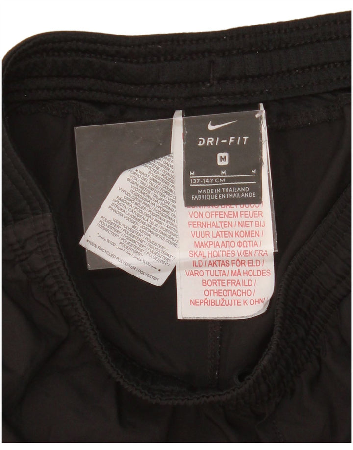 NIKE Boys Dri Fit Graphic Sport Shorts 10-11 Years Medium Black Polyester