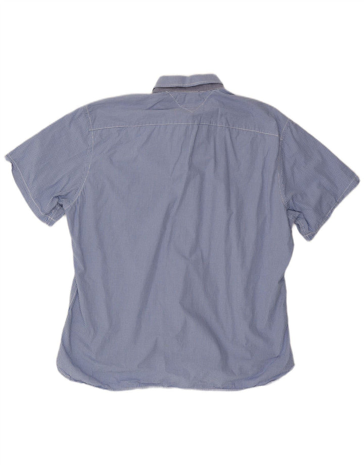 TOMMY HILFIGER Muška prilagođena majica kratkih rukava 2XL plavi pamuk od ginghama