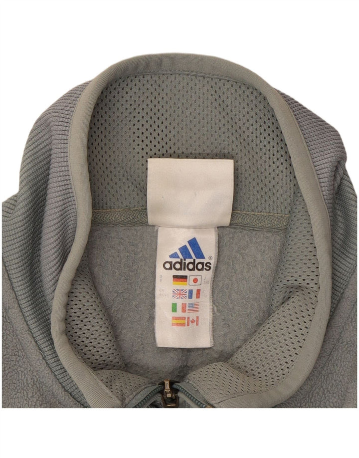 ADIDAS Mens Fleece Jacket UK 44/46 Large Grey Polyester