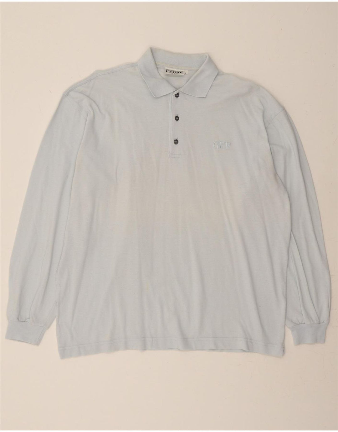 GIANFRANCO FERRE Mens Long Sleeve Polo Shirt Large Blue Vintage Gianfranco Ferre and Second-Hand Gianfranco Ferre from Messina Hembry 