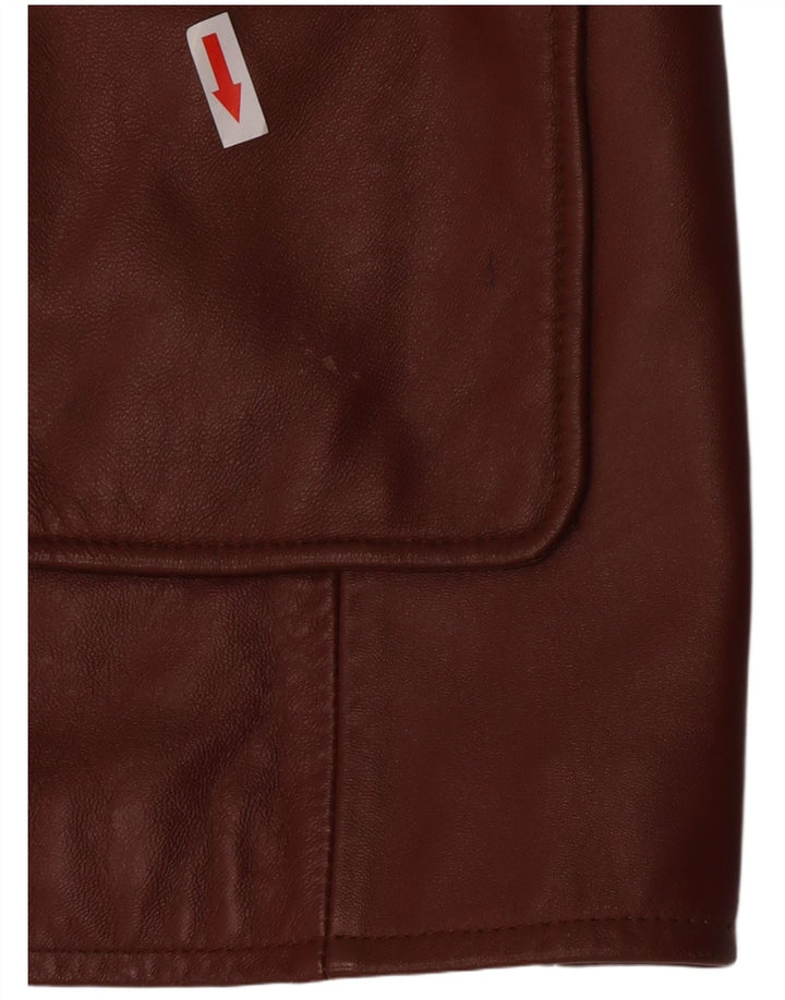 Classics Ženska kožna jakna sako s 3 gumba UK 26 5XL Smeđa koža