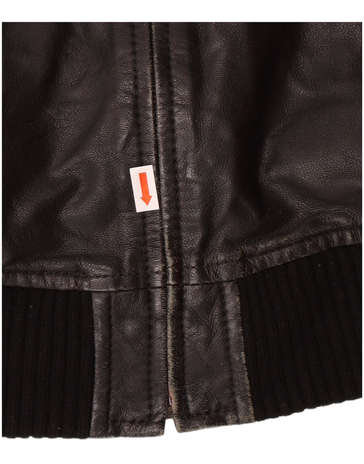 XDYE ženska kožna jakna UK 10 Mala crna kožna biciklistička jakna