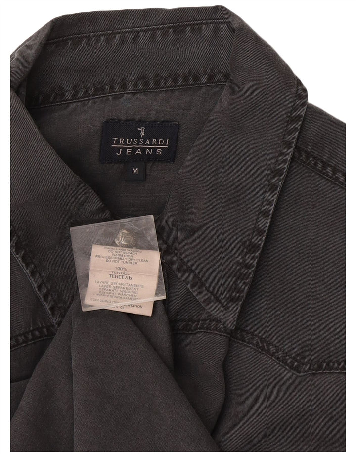 Trussardi Jeans muška traper košulja srednje siva tencel