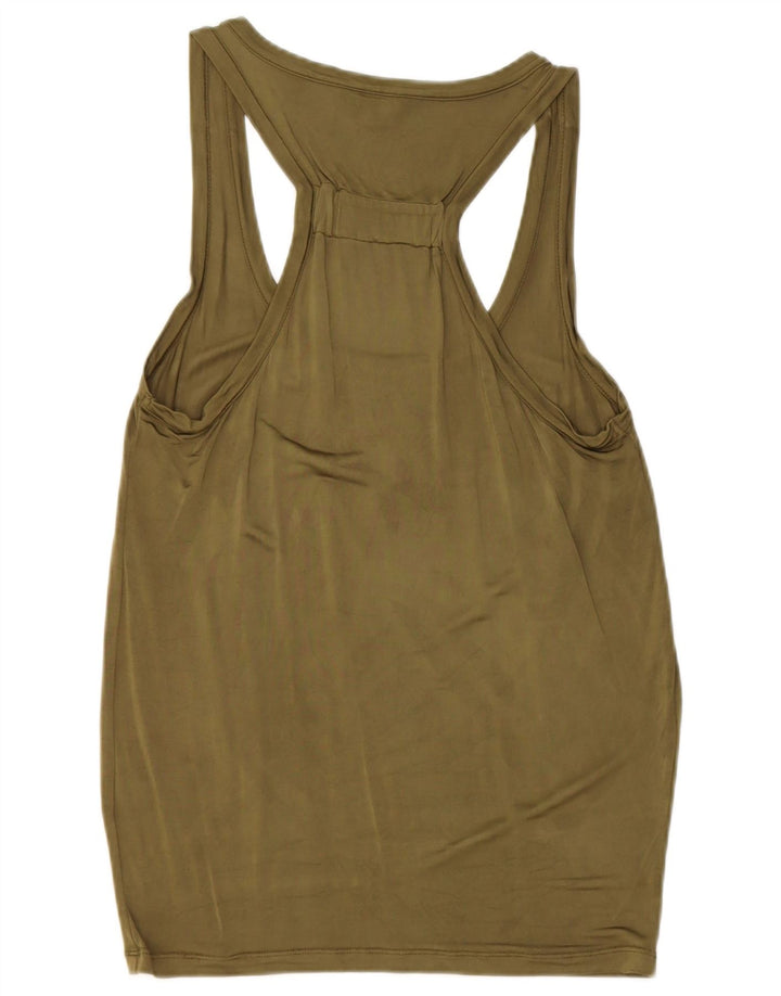 TED BAKER Womens Vest Top Size 3 Medium Khaki Viscose