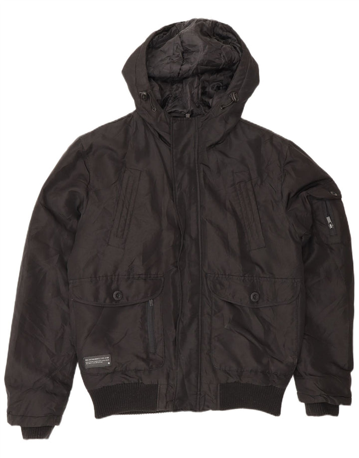 Jack & Jones muška bomber jakna s kapuljačom UK 36 Mala crna poliamidna