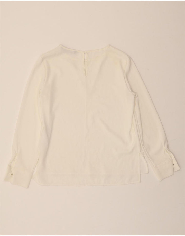 ZARA Womens Long Sleeve Blouse Top UK 14 Medium White Polyester Vintage Zara and Second-Hand Zara from Messina Hembry 