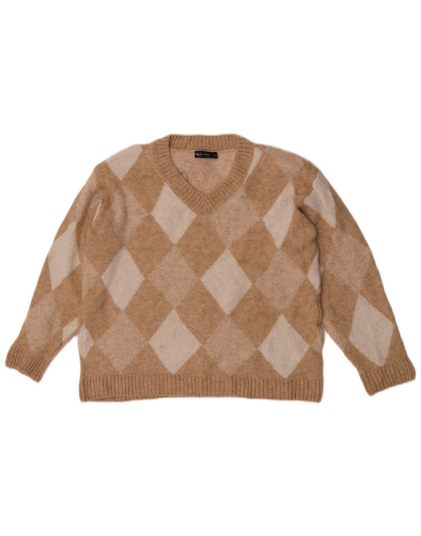 Marks & Spencer ženski džemper s V-izrezom UK 10 Small Beige