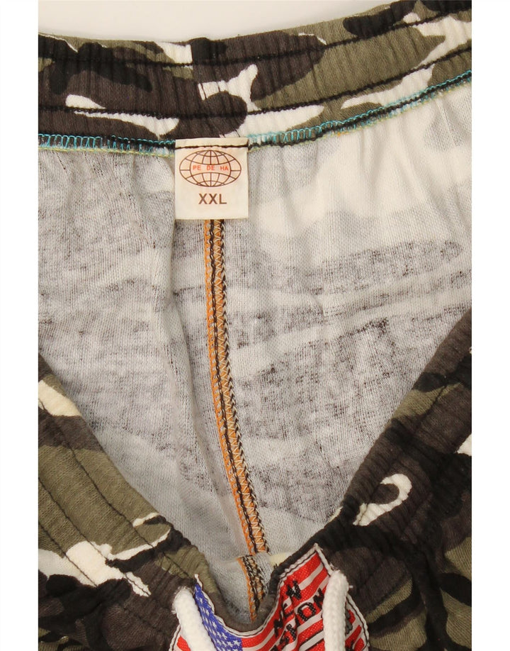 VINTAGE muške trenirke hlače 2XL zelene kamuflažne boje