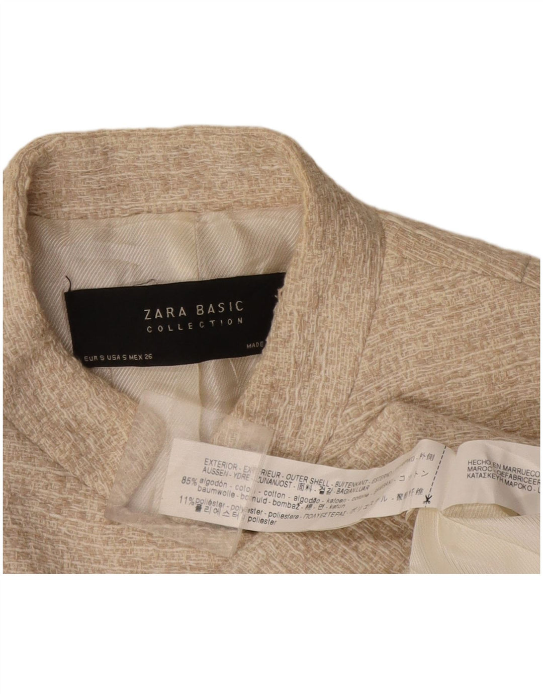 Zara ženski otvoreni kaput UK 10 Small Beige Cotton