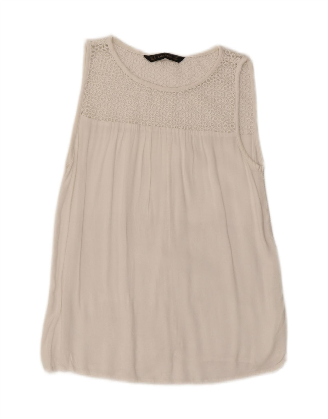 ZARA Womens Sleeveless Blouse Top UK 14 Medium White