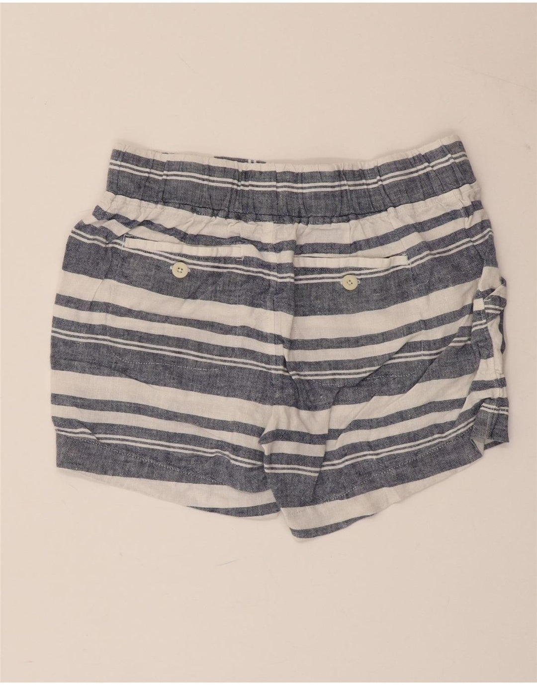 ATHLETA Womens Casual Shorts W30 Medium Blue Striped Linen