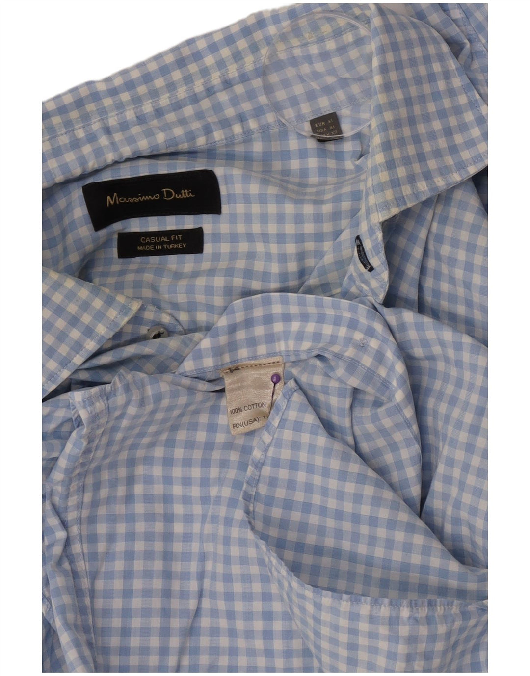 Massimo Dutti muška ležerna košulja XL plavi pamuk od ginghama