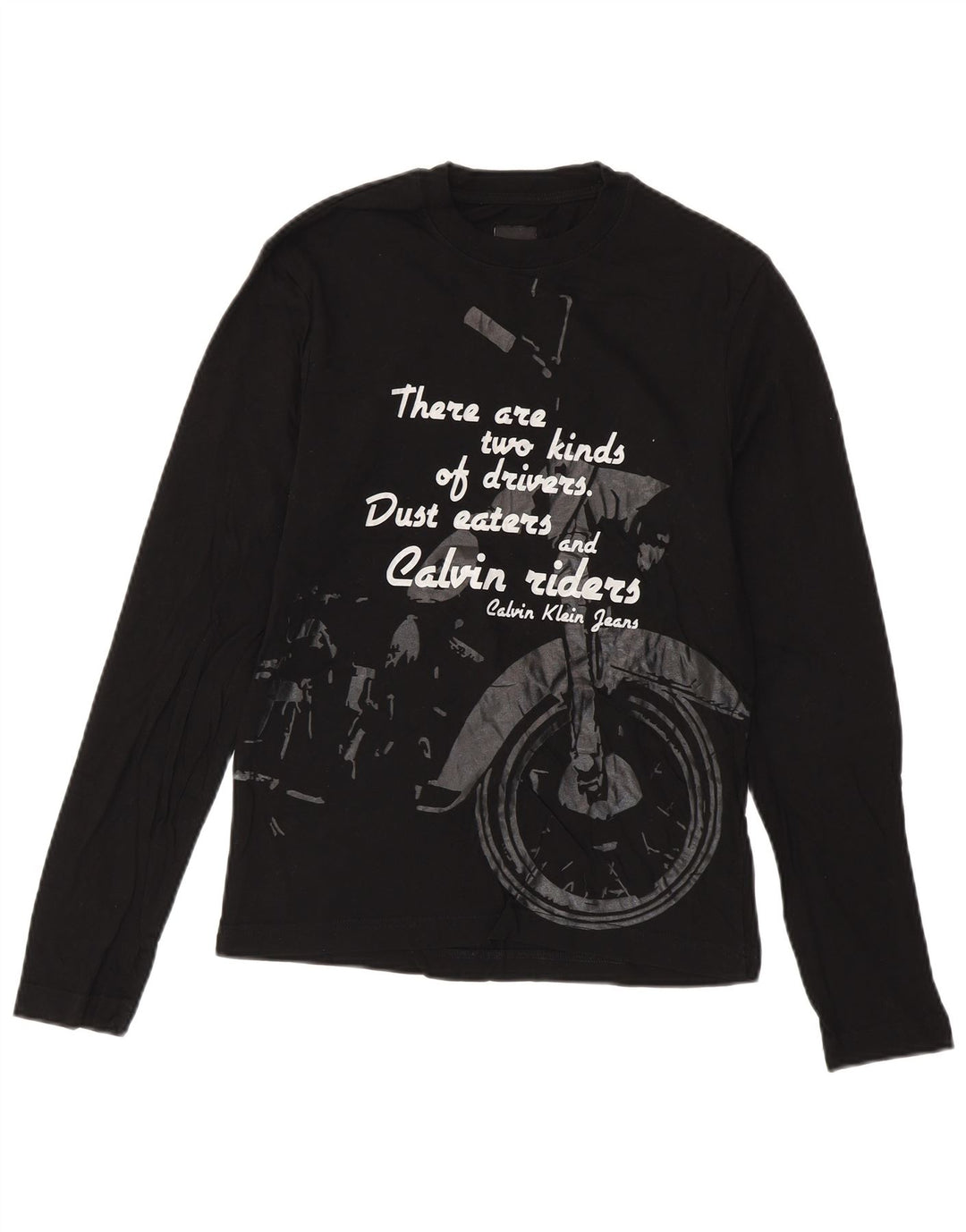 CALVIN KLEIN JEANS Muška majica dugih rukava s grafičkim motivima, mala, crna pamučna